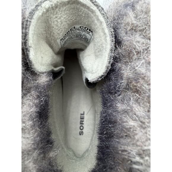 Sorel Winter Boots Womens 7.5 Explorer Joan Gray Suede Faux Fur NL3039-052 - Picture 4 of 8